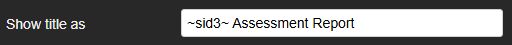report title