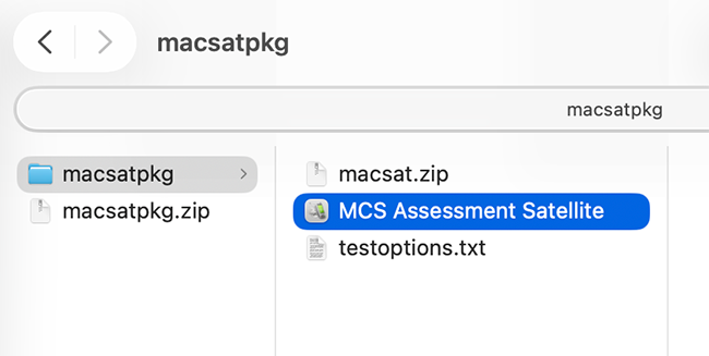 Unzip the MCS Assessment Satellite app