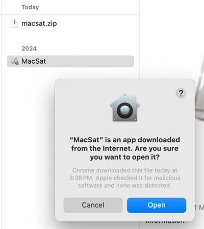 open macsat app client satellite