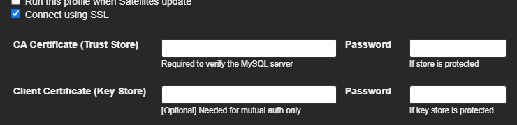 MCS MySQL SSL configuration