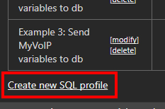 create new sql profile