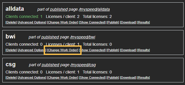 change work order