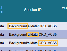 example showing the session ID barrels