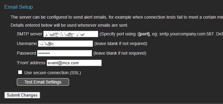 email settings for 2fa