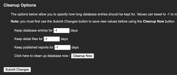 database cleanup screenshot