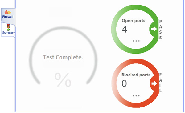 ending firewall test user interface