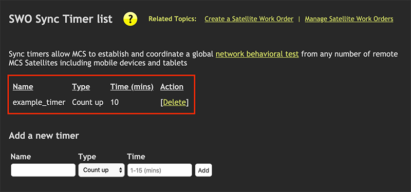 manage timers