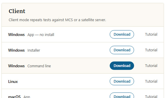 Command line download link
