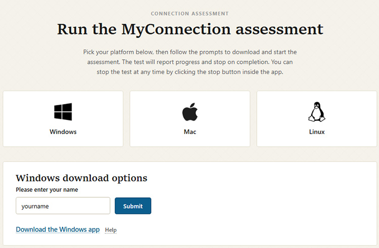Work order download page with OS selection buttons