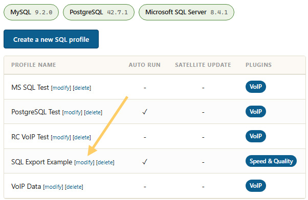 Modify profile link