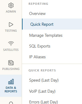 Quick report interface in MCS