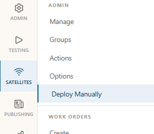 Deploy link in MCS main menu