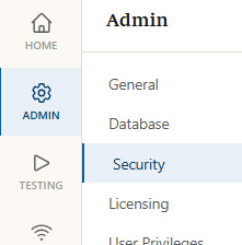Security settings link