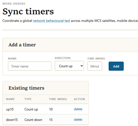 Create a new sync timer form