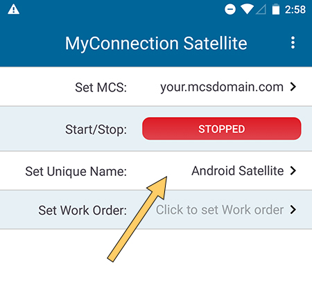 Set satellite name