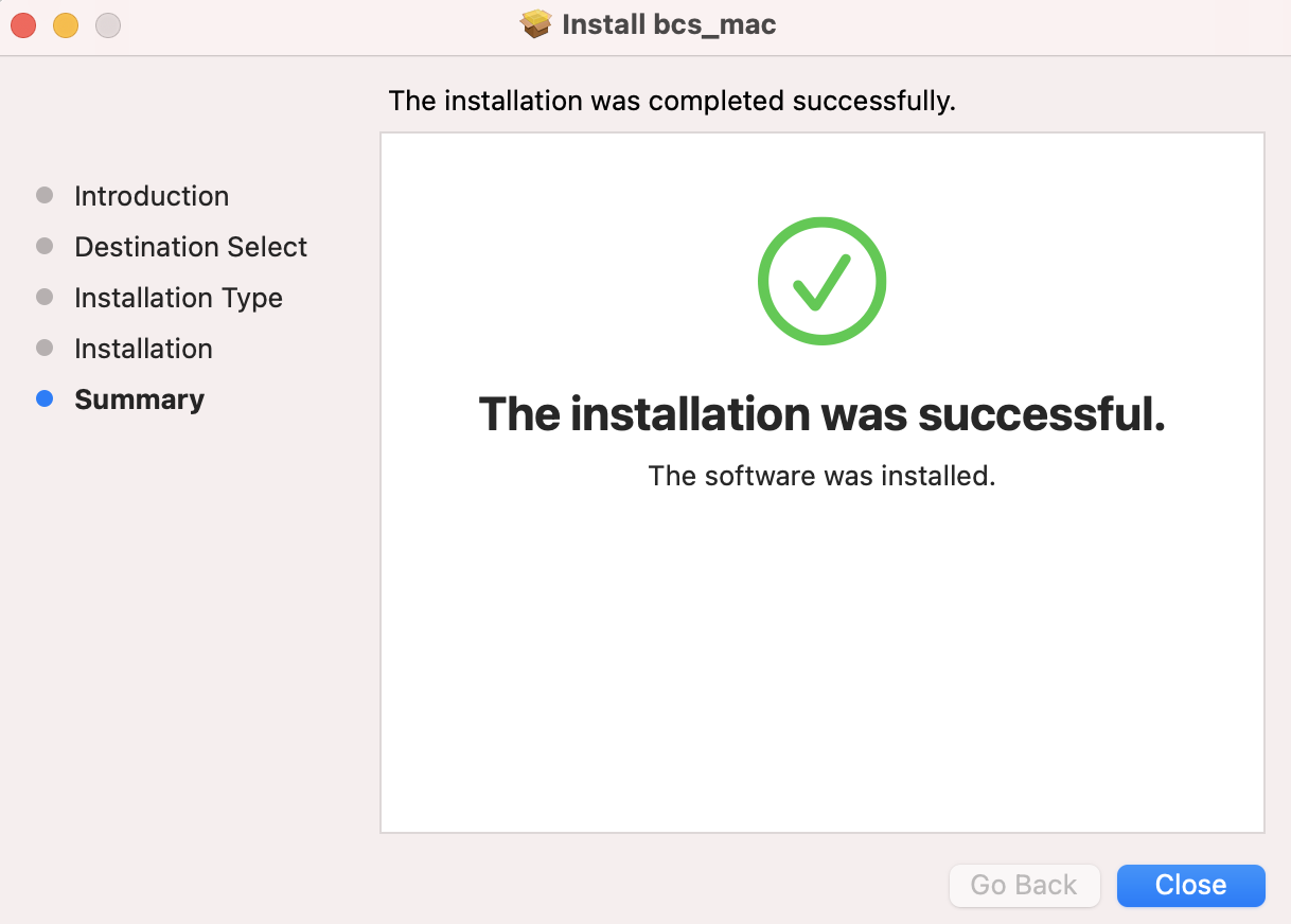 BCS PKG installer