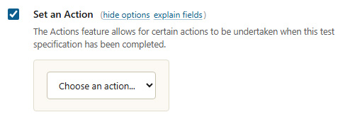 Set an Action option with a choose-an-action drop-down