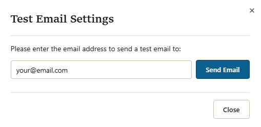 Test email settings