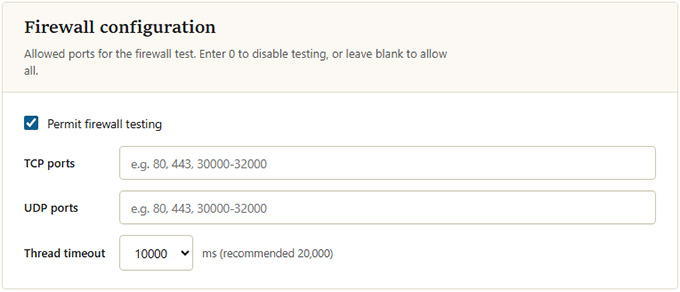 Firewall test general config