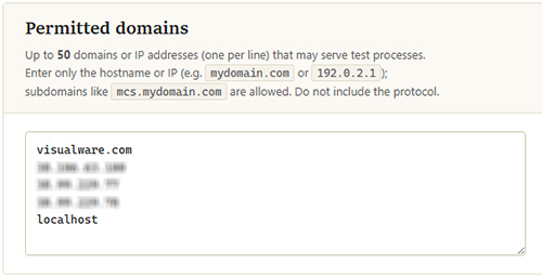 Permitted domains settings