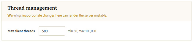 Thread management settings