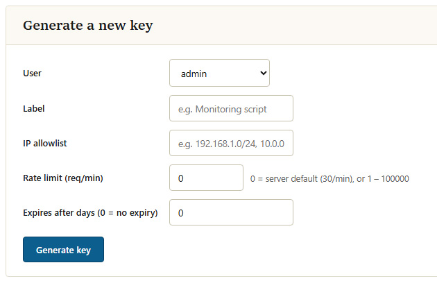 Create an API key