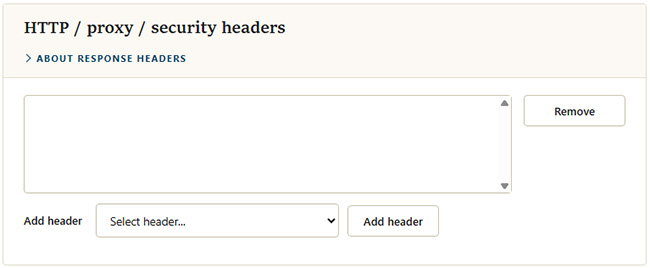 HTTP, proxy and security headers editor