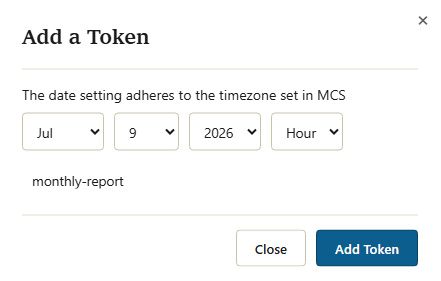 Add a calendar token