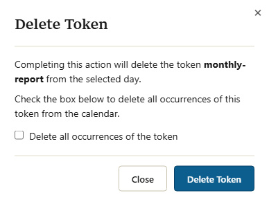 Delete a calendar token