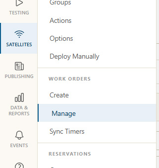 Manage SWOs menu option in MCS Administration