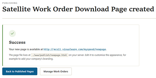 Published work order showing the download link