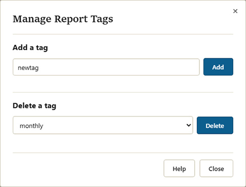 Manage tags