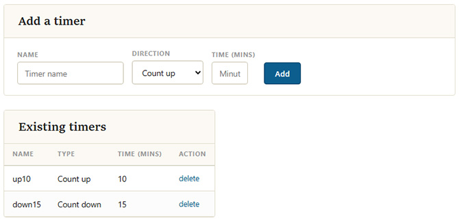 Create sync timer form with name, type, and time fields