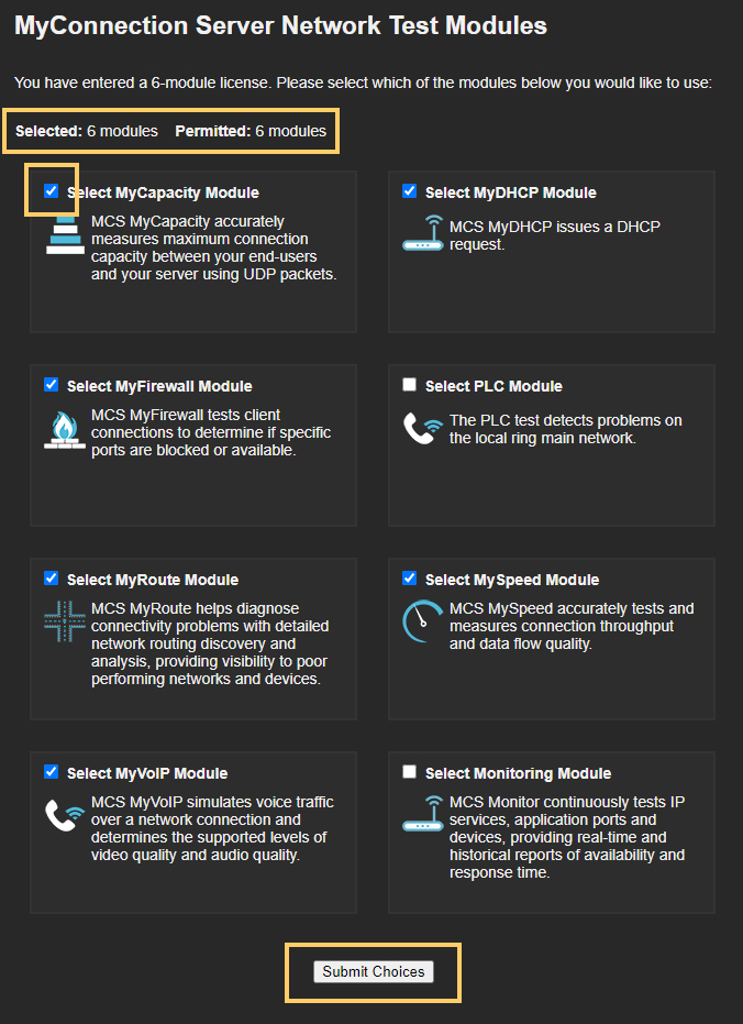 Choose plugins