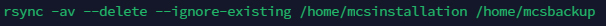rsync command to backup MCS on Linux